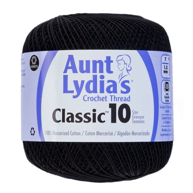 Aunt Lydia's Crochet Thread Classic Size 10, 350 yards per spool