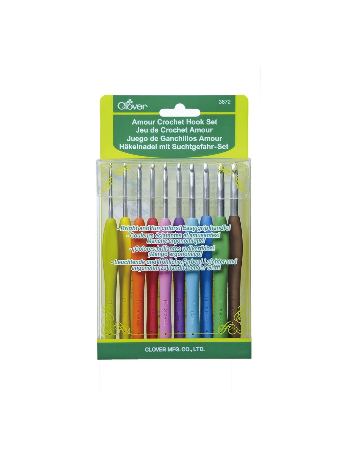 Clover 3672 Amour Crochet Hook Set, 10 sizes