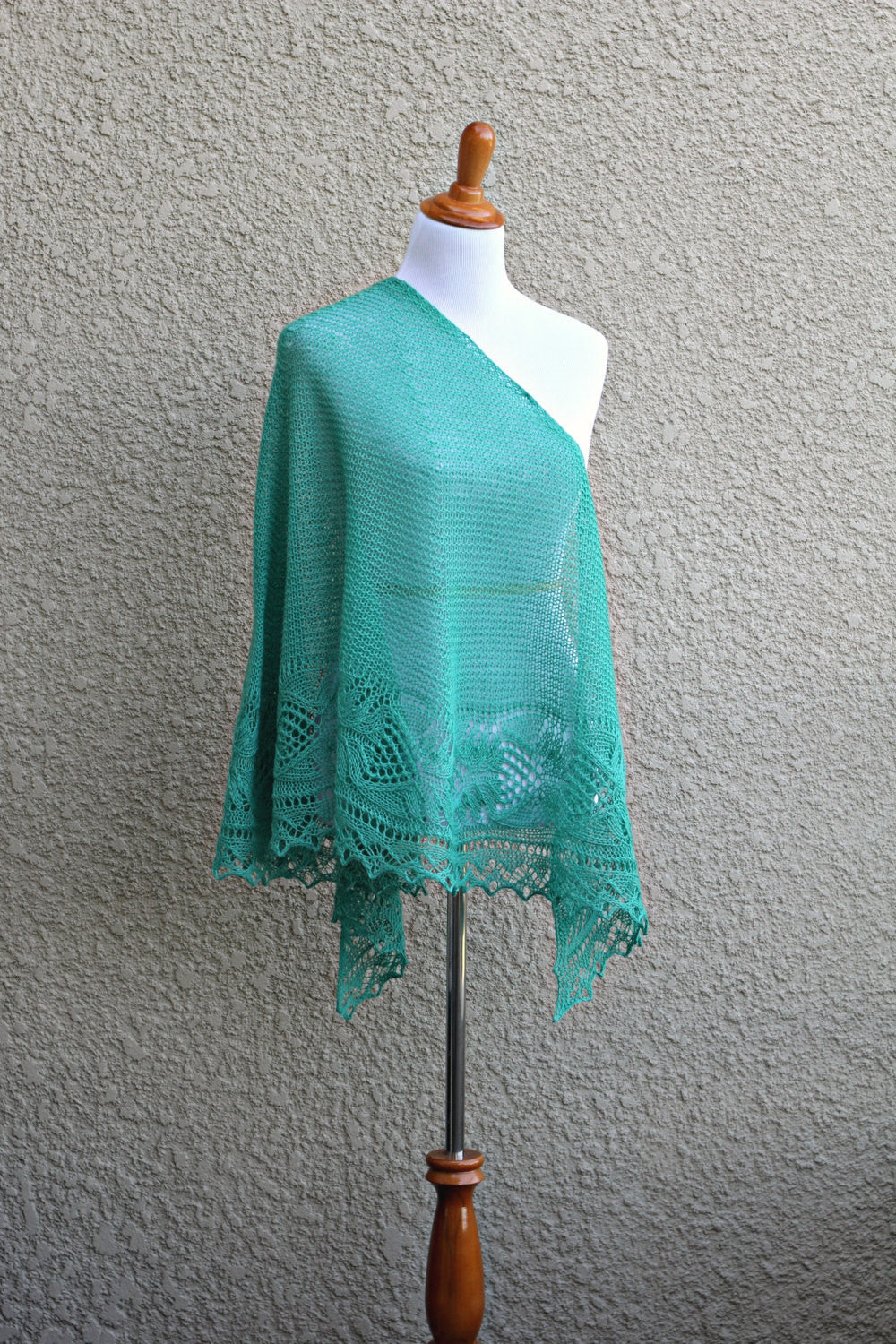 Knit mint shawl