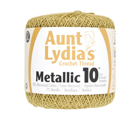 Aunt Lydia's Crochet Thread Classic Size 10, 350 yards per spool - Metallic