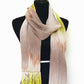 Woven scarf in beige and citron green colors, gift for her, gift for him