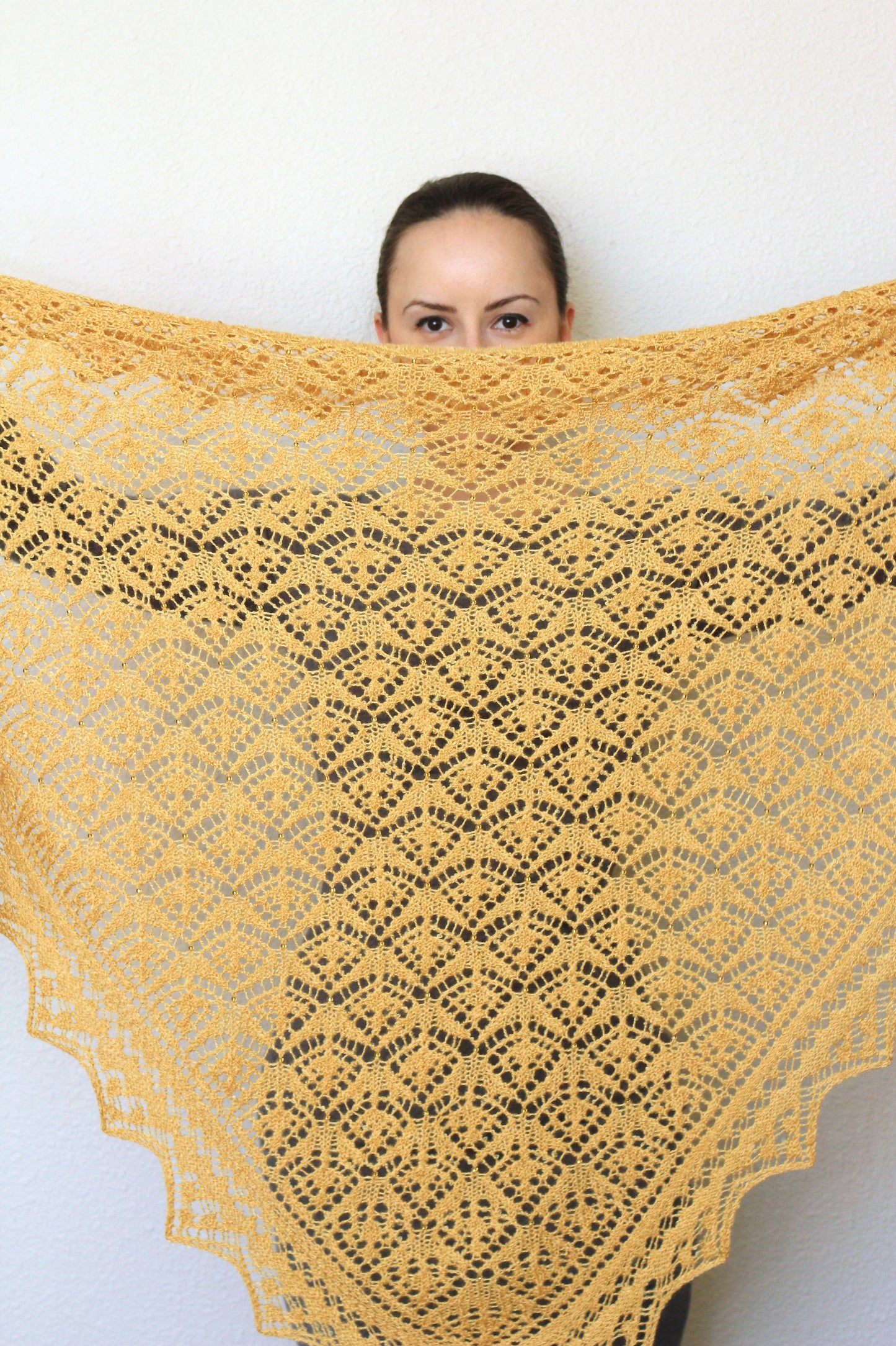 Knit shawl, wedding shawl in mustard yellow color, bridesmaids shawl, bridal shawl