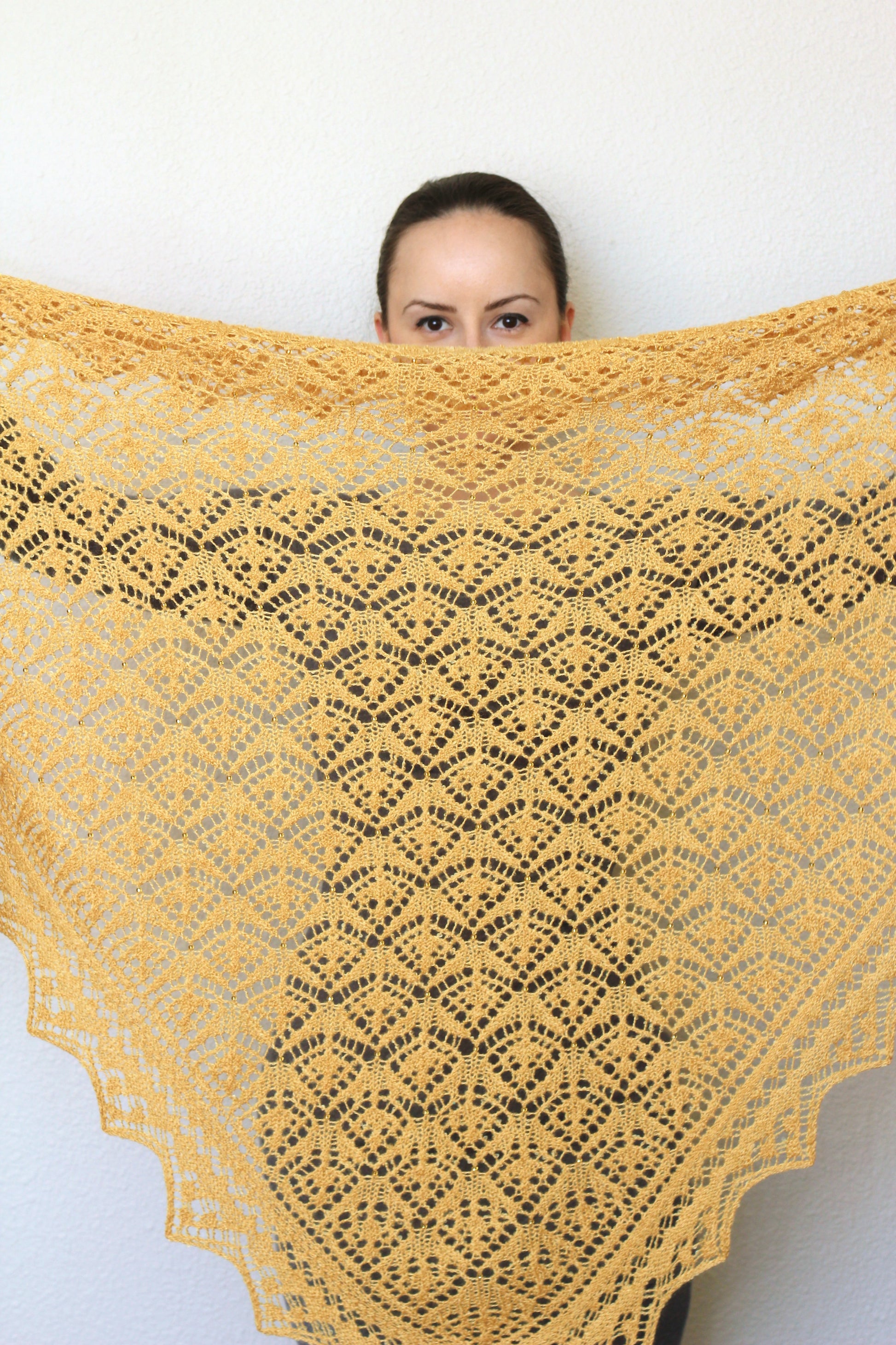 Knit shawl, wedding shawl in mustard yellow color, bridesmaids shawl, bridal shawl