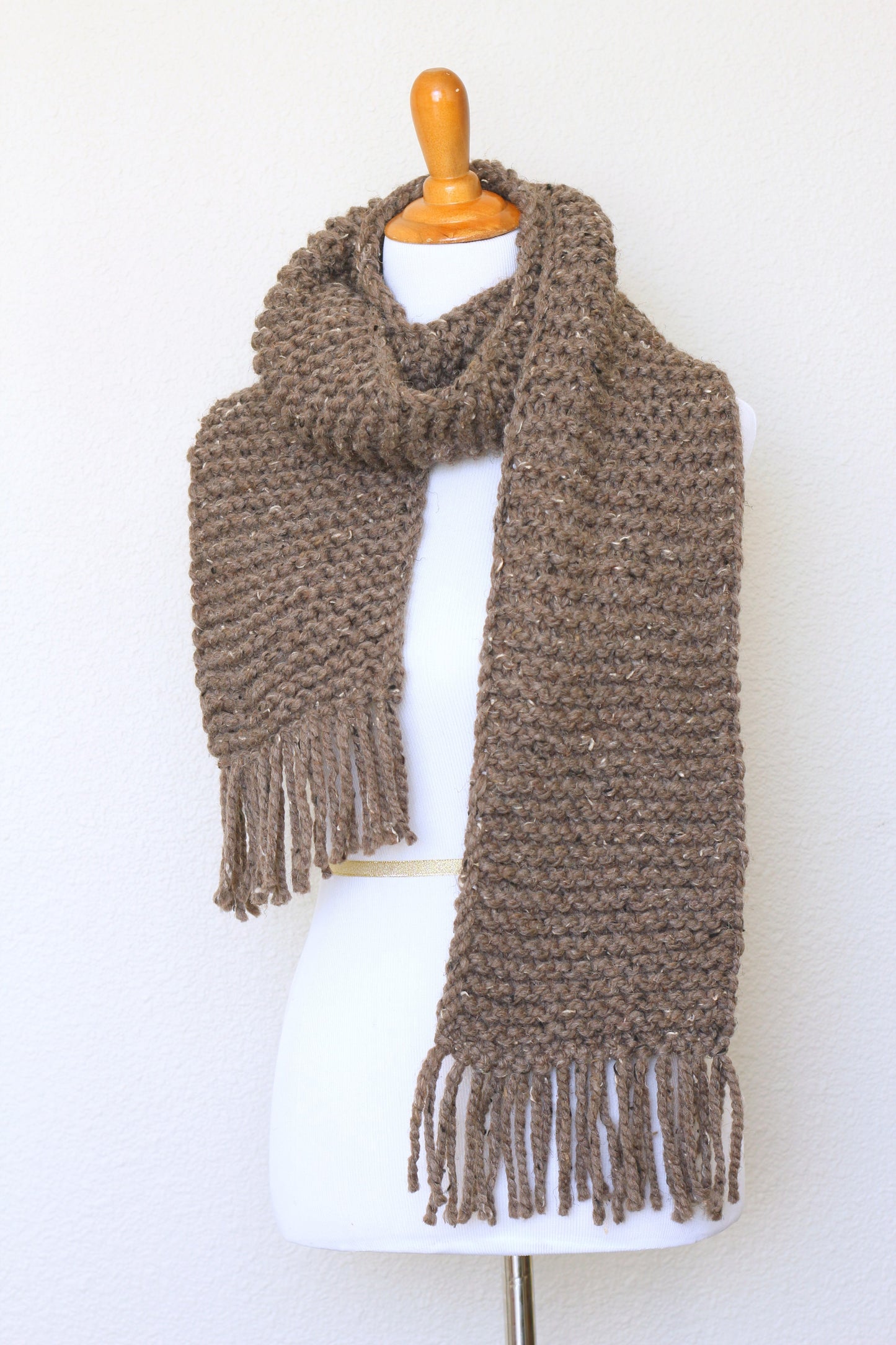 Knit scarf, chunky brown scarf, oversized scarf, women scarf, men scarf