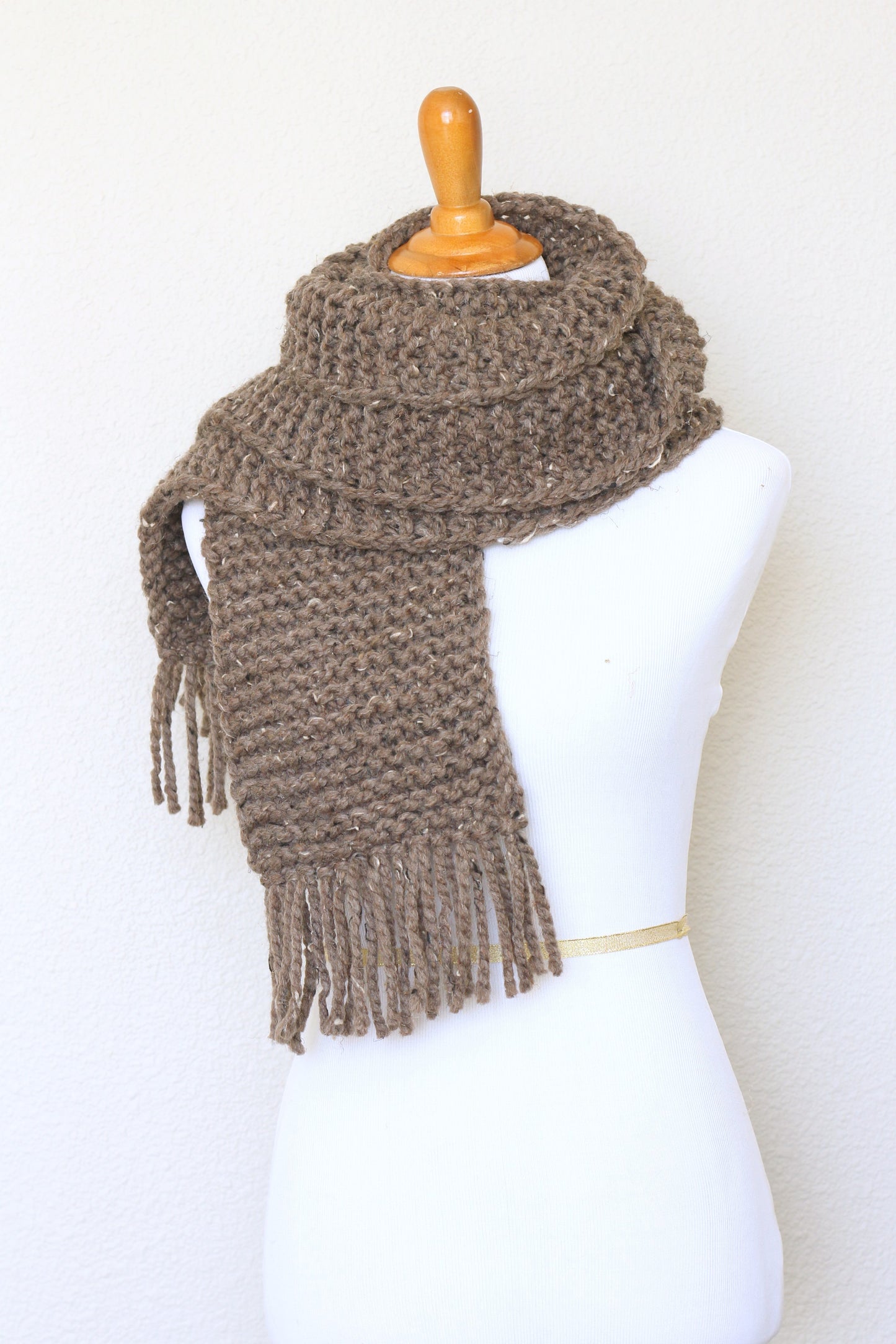 Knit scarf, chunky brown scarf, oversized scarf, women scarf, men scarf
