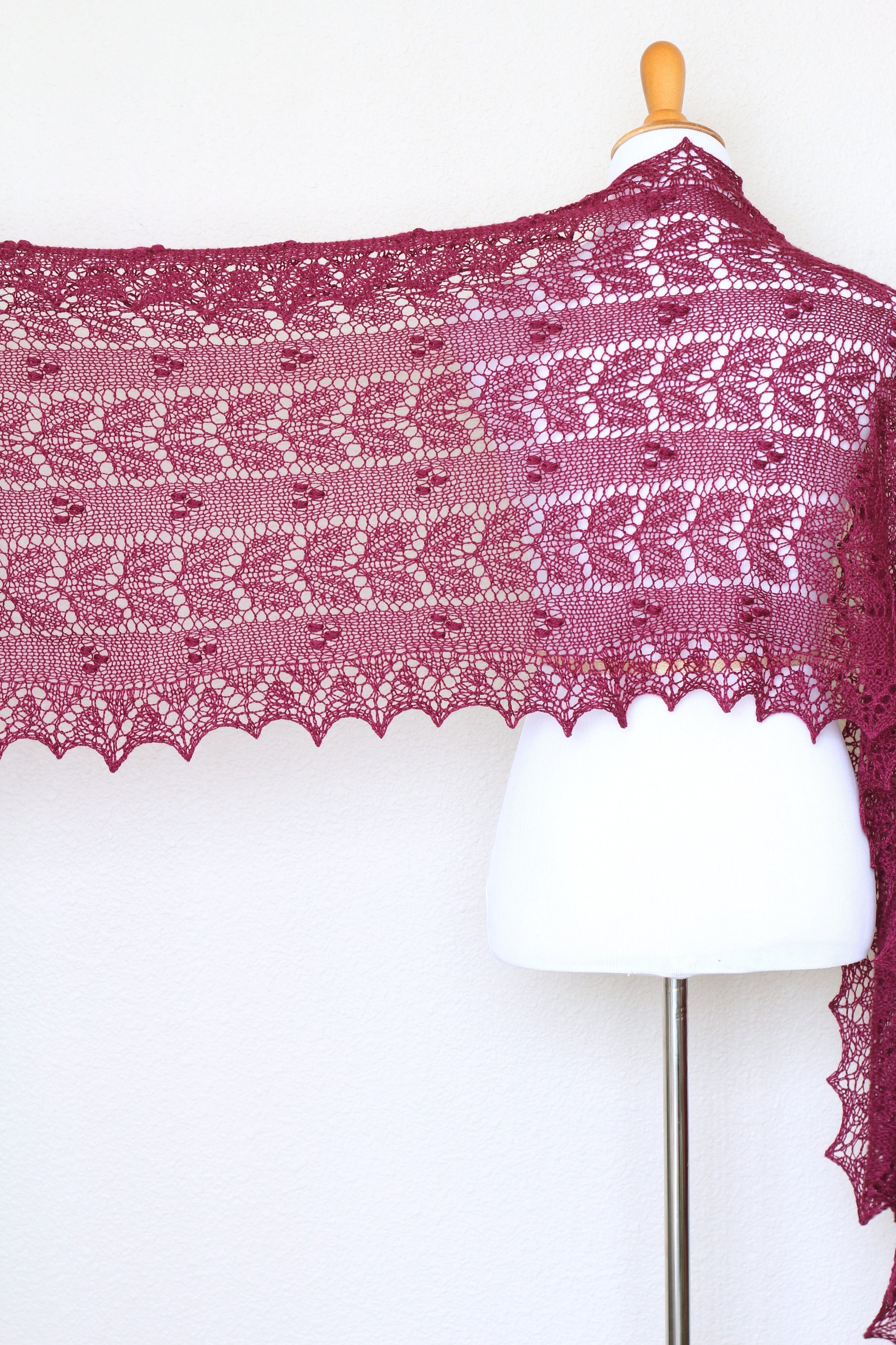 Wedding shawl, bridal shawl, lace shawl in plum color