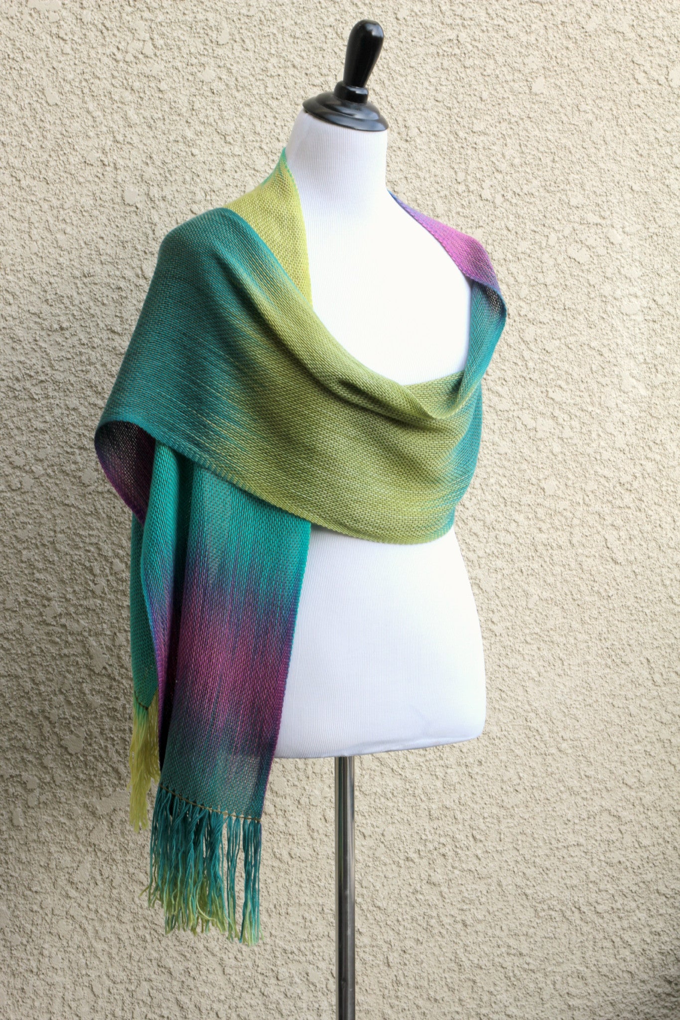 Woven green scarf