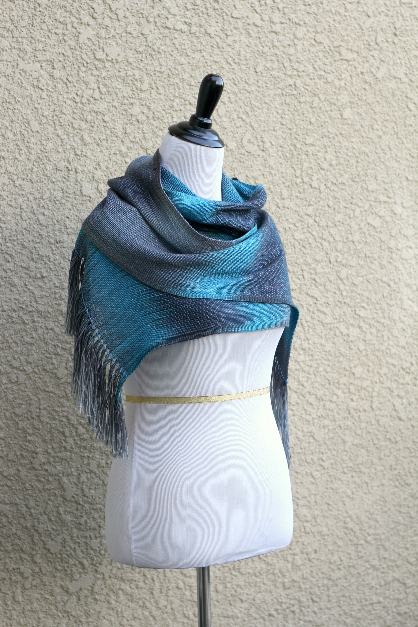 Blue and grey scarf