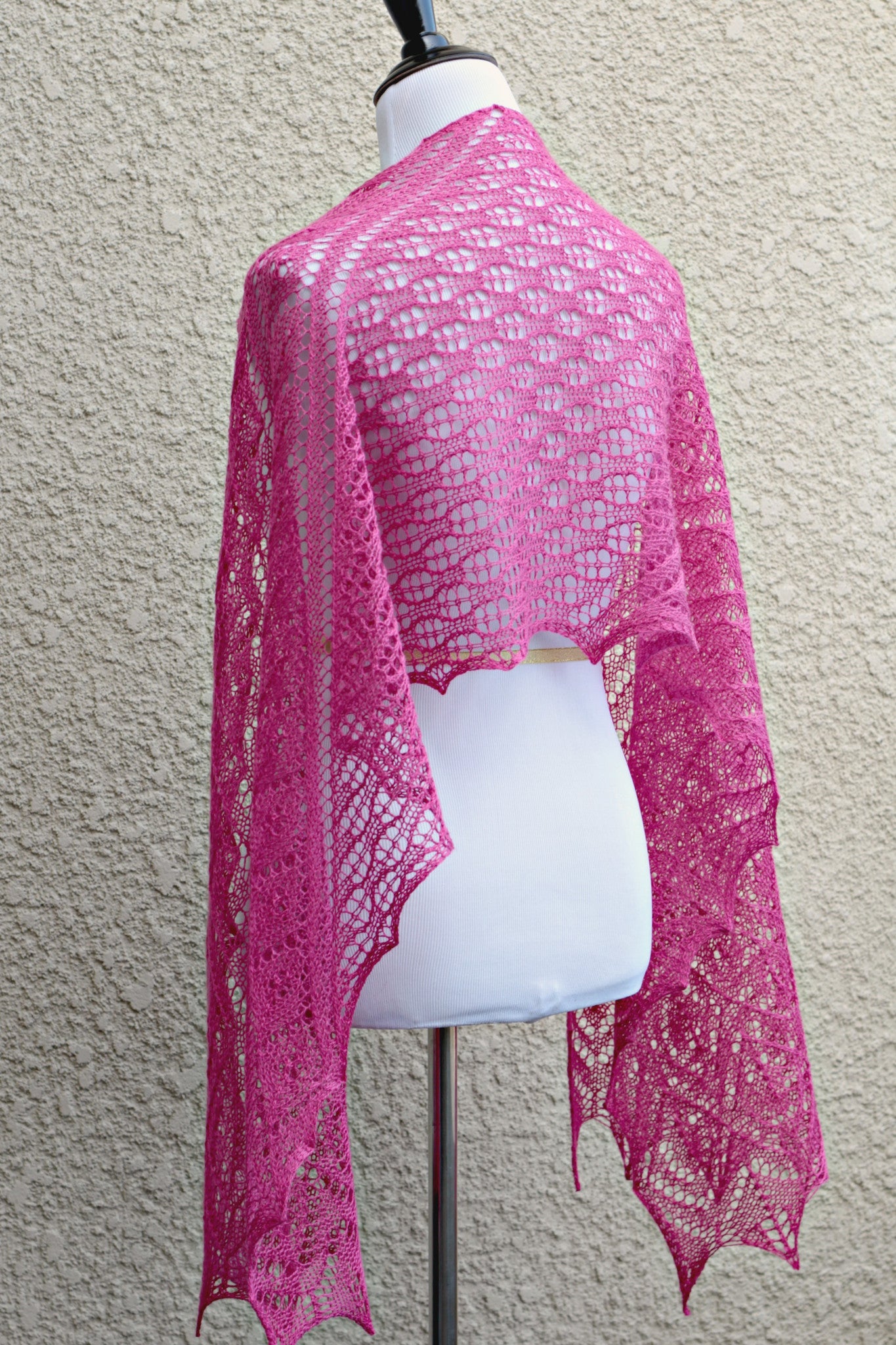 Knit lace stole