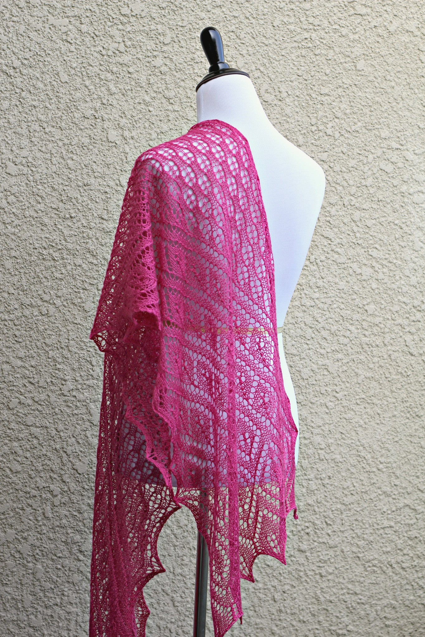 Knit lace wrap