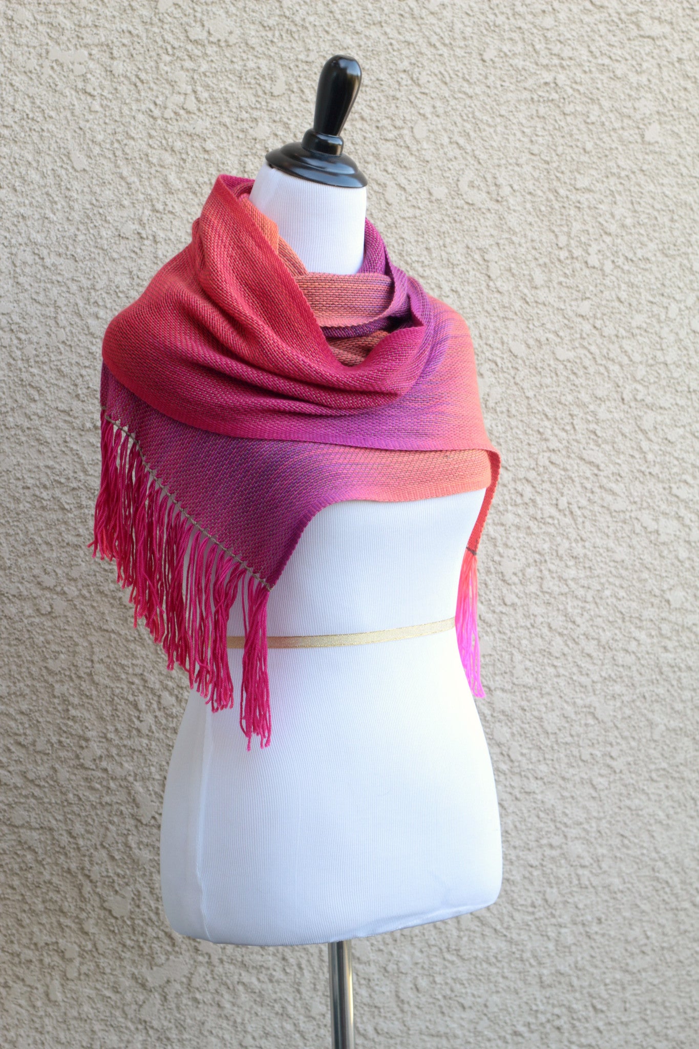 Pink red woven wrap
