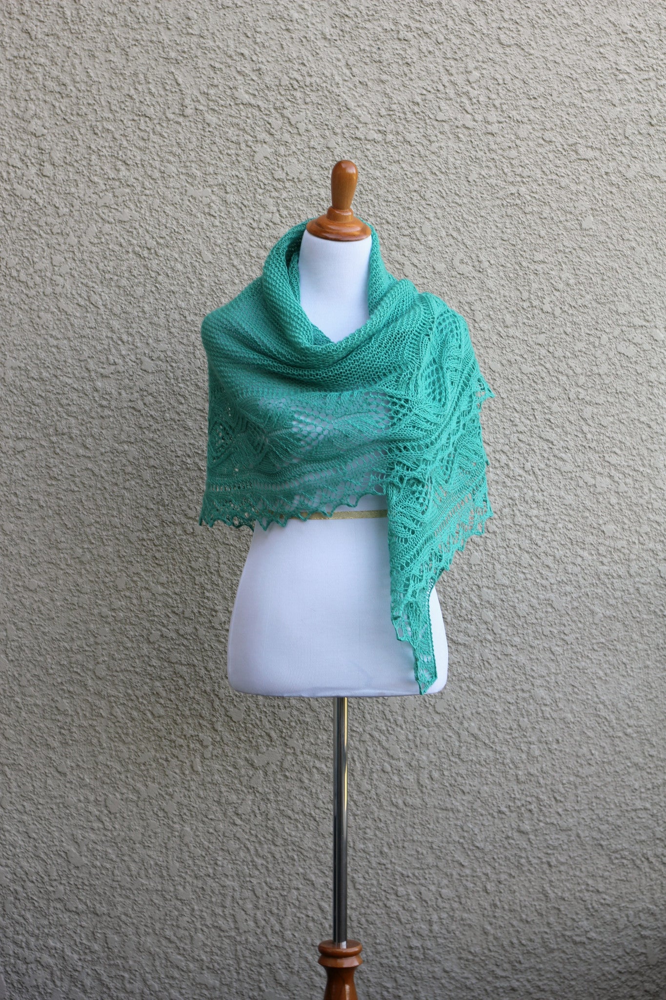 Knit mint shawl