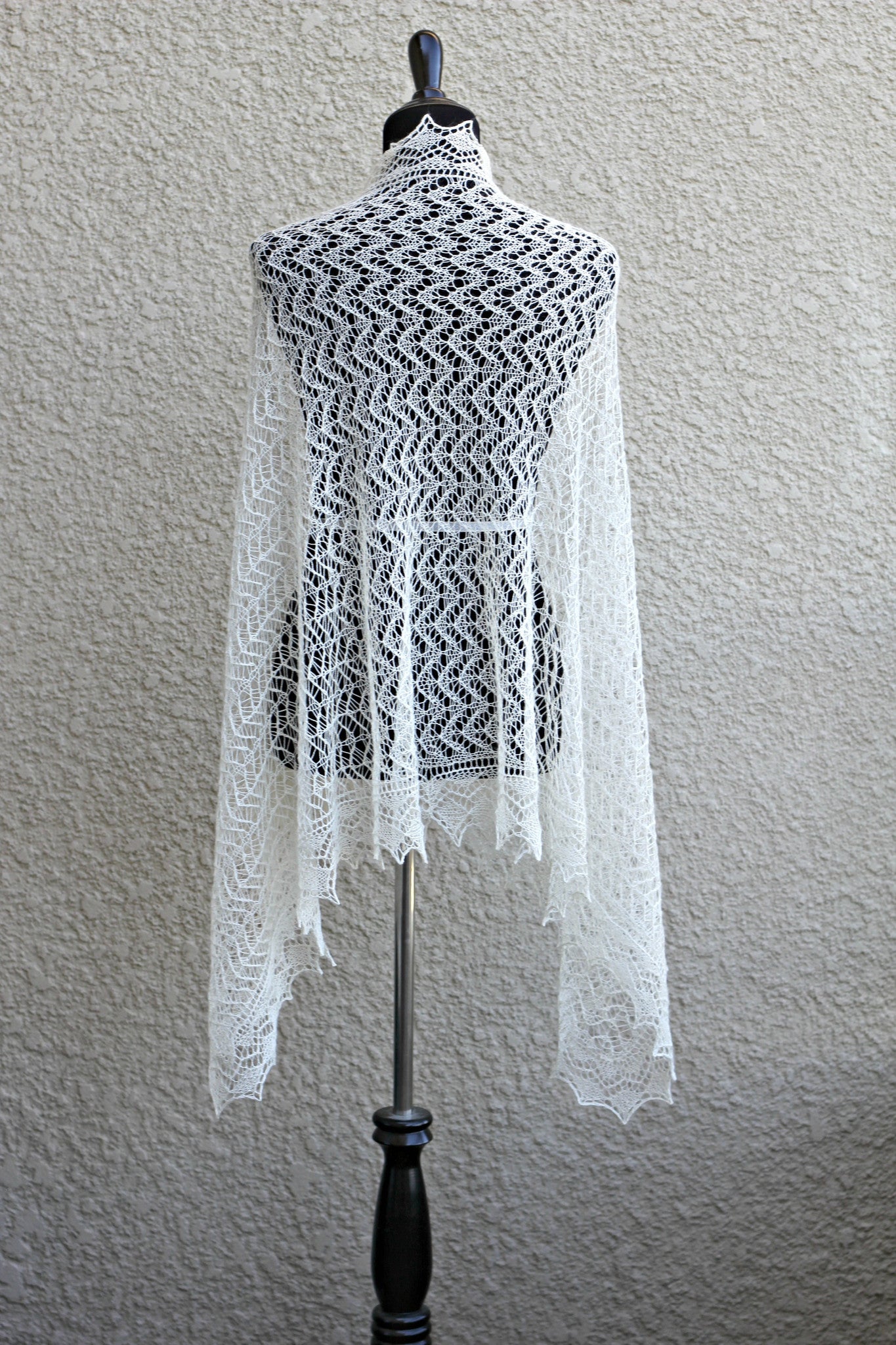 Waterfall Shawl knitting pattern, knitting tutorial
