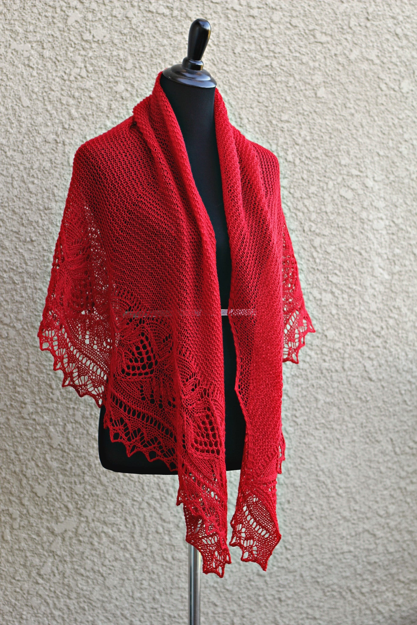 Knit lace shawl