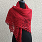 Red knit wrap with lace
