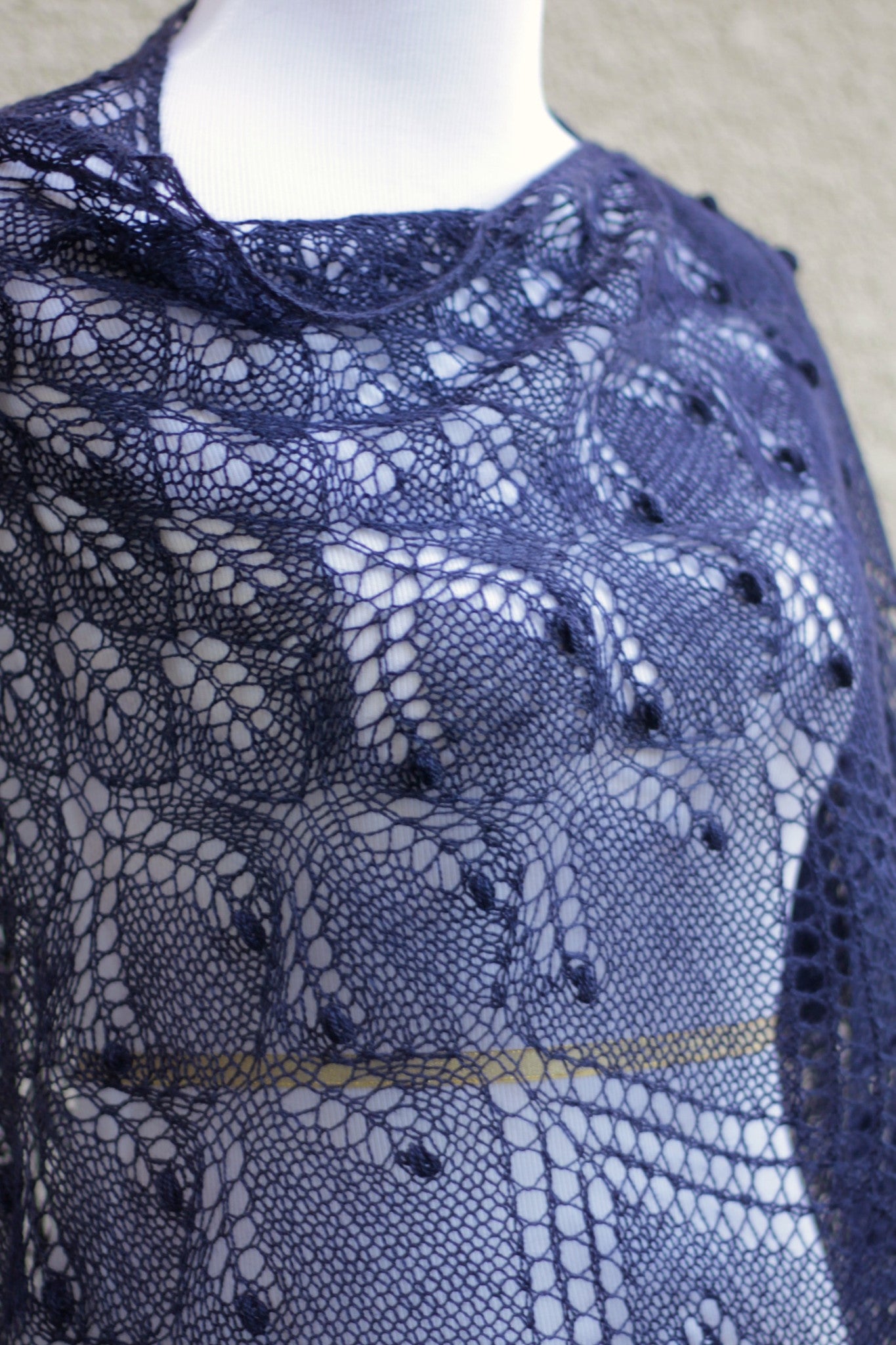 Lace knit shawl