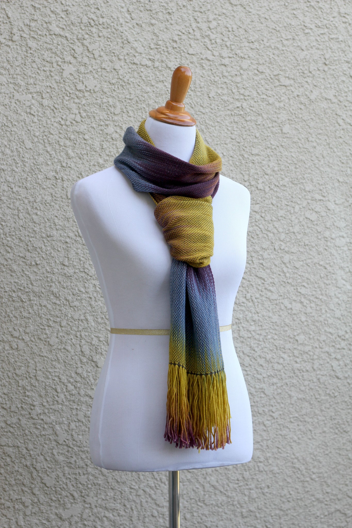 Mustard and purple scarf