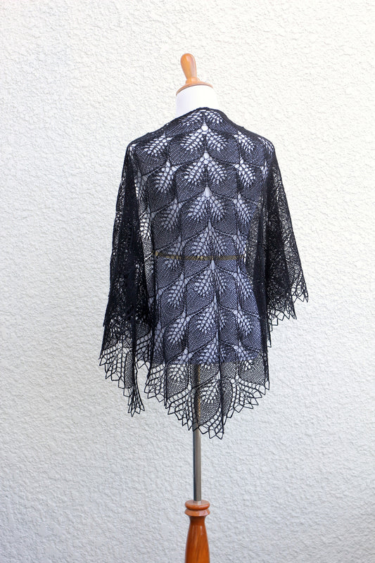 Black lace shawl