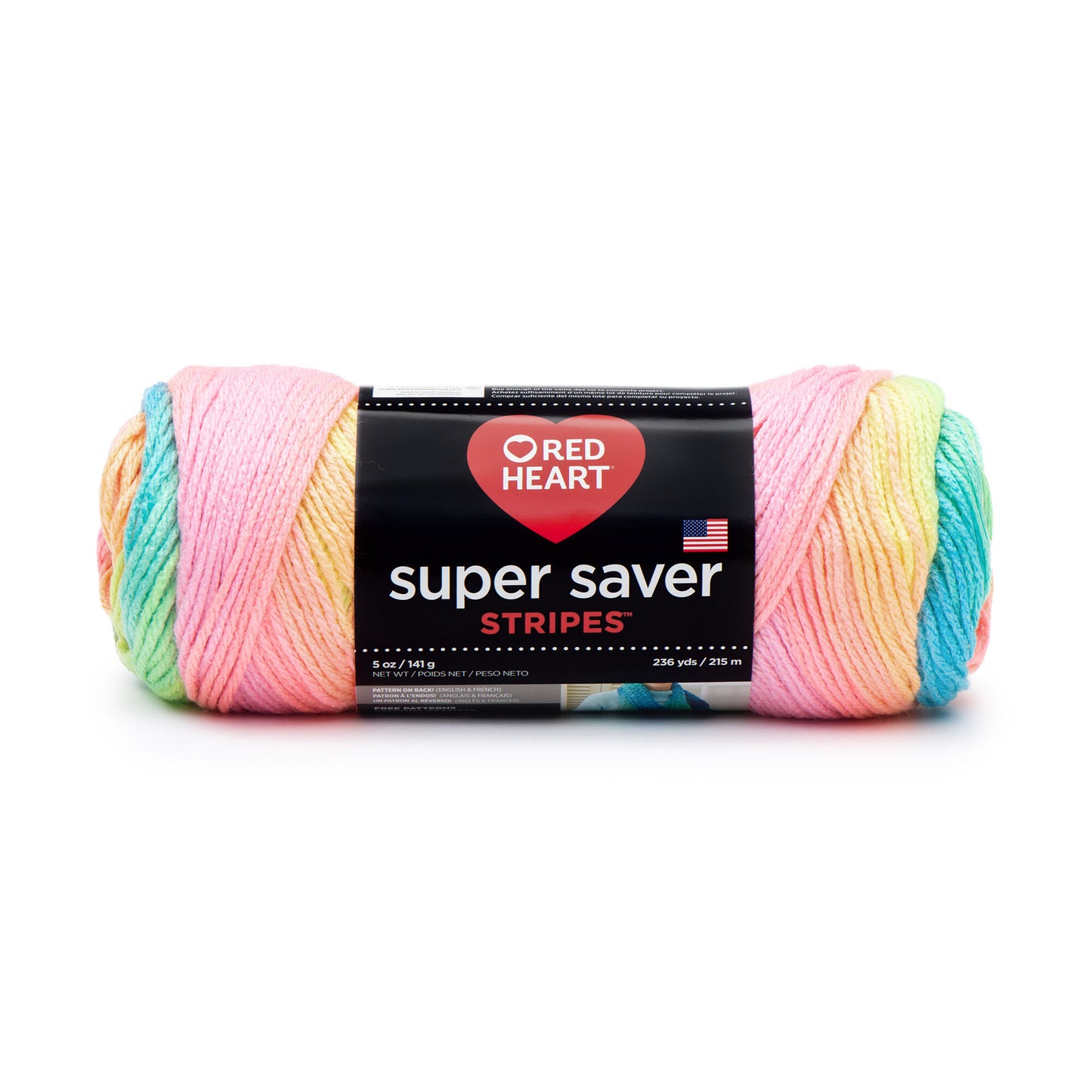 Red Heart Super Saver Stripes & Prints, Yarn Medium Worsted 5oz