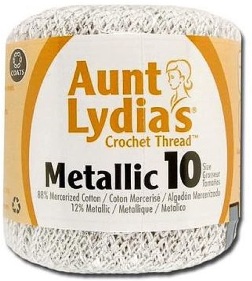 Aunt Lydia's Crochet Thread Classic Size 10, 350 yards per spool - Metallic