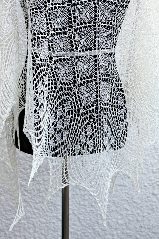 Knit lace shawl, wedding shawl, bridal shawl, gift for her