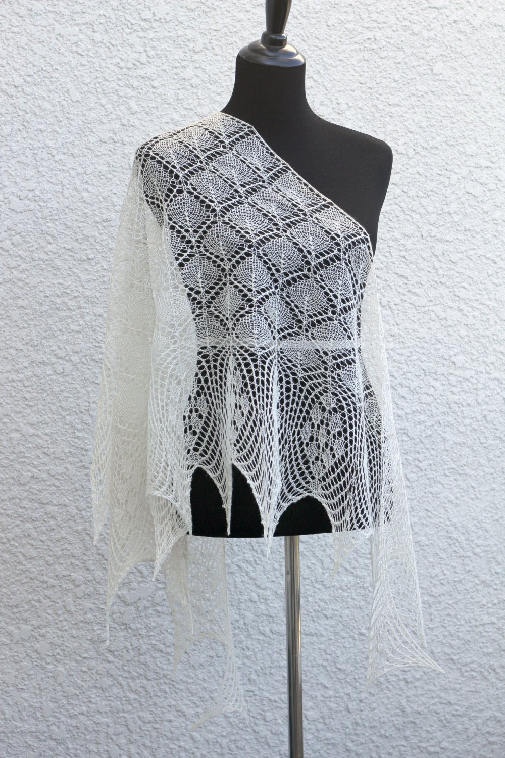 Knit lace shawl, wedding shawl, bridal shawl, gift for her