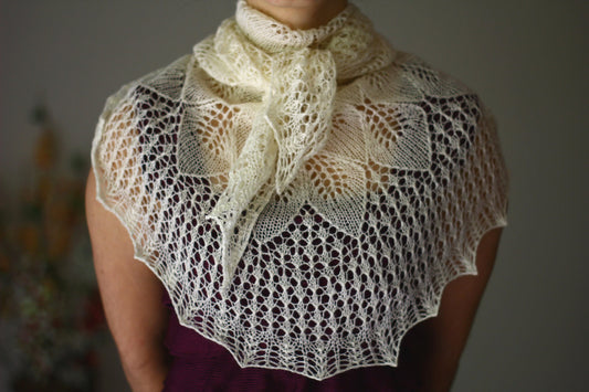 Laced knit shawl