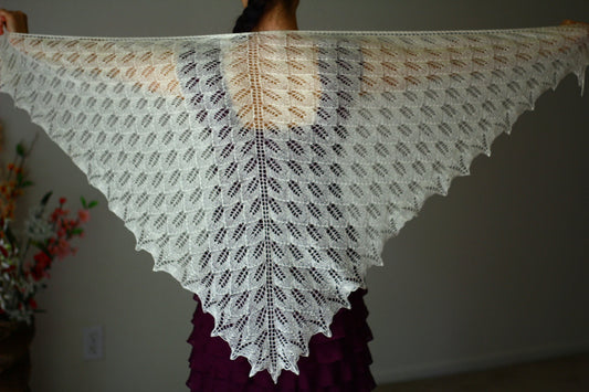 White knit shawl