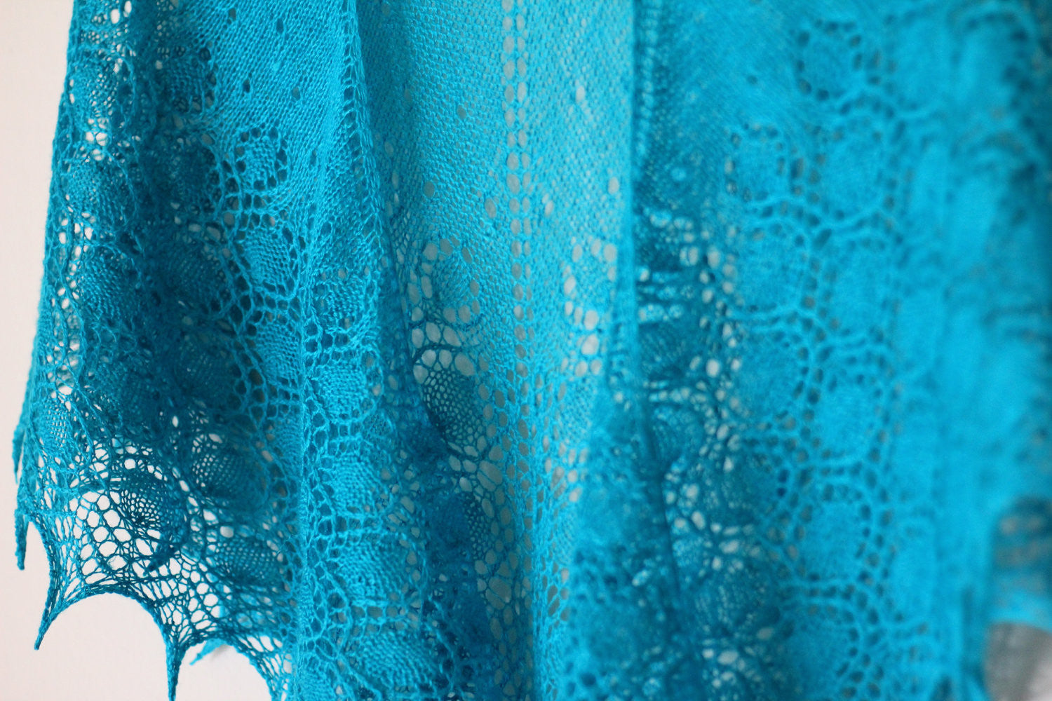 Knit shawl in turquoise color, lace shawl, gift for her (25 colors available)