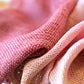 Hand woven scarf in red, yellow and pink colors, gift for her