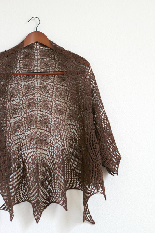 Knit lace shawl