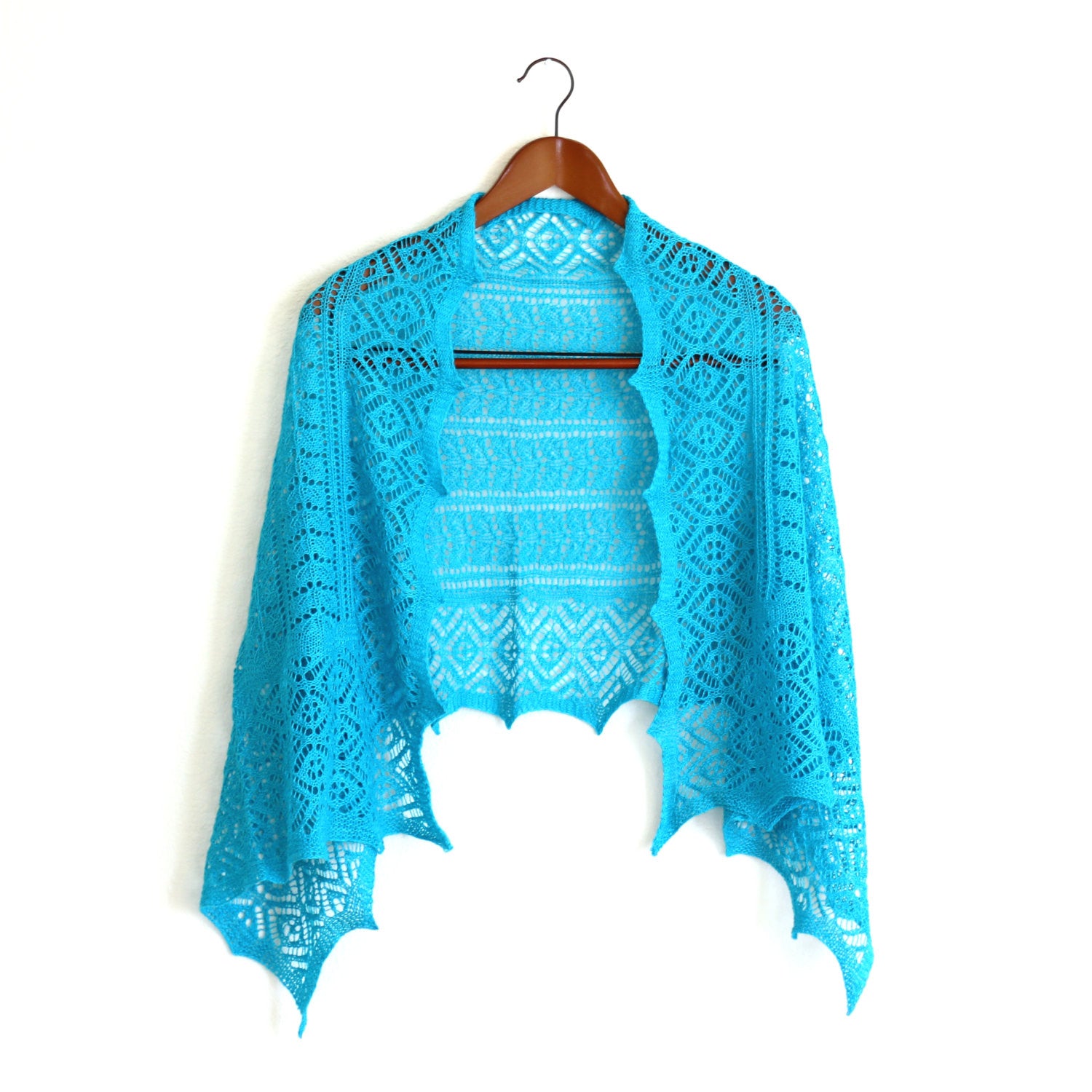 Aqua blue laced stole