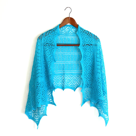 Aqua blue laced stole