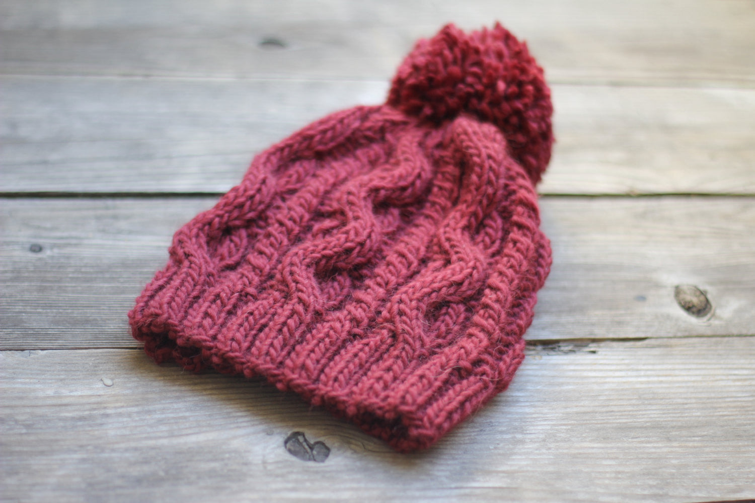Cabled knit hat