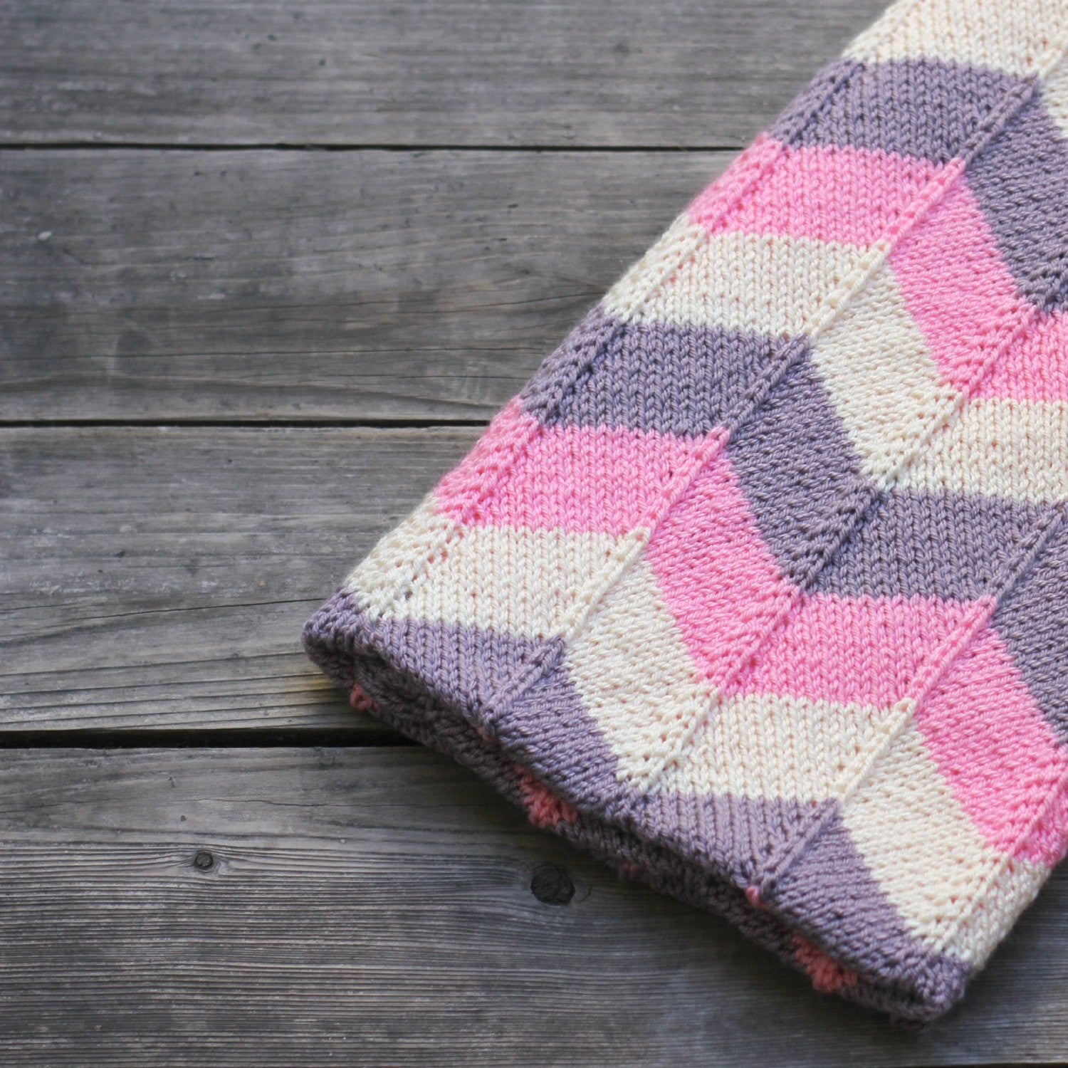 Knit chevron blanket