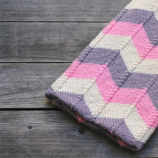 Knit chevron blanket