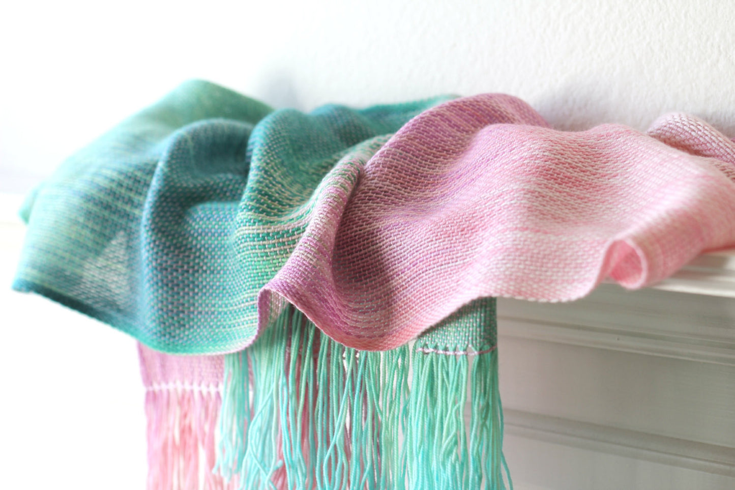 Pink and green scarf