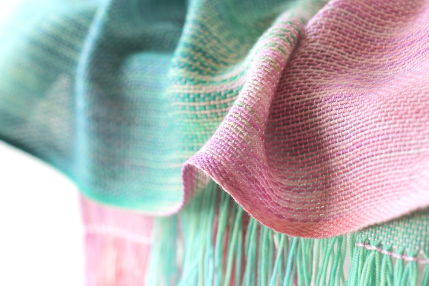 Green and pink women scarf