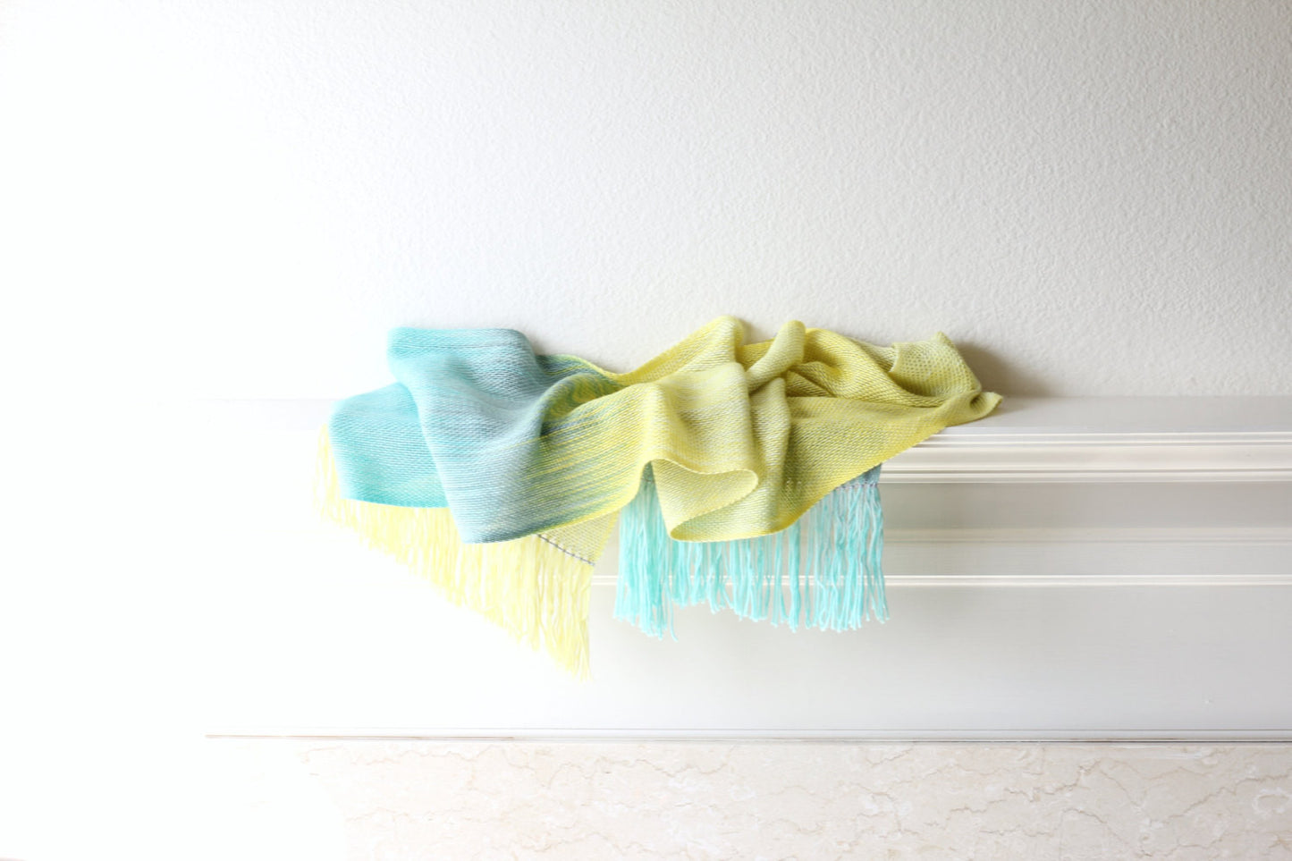 Yellow and blue woven wrap