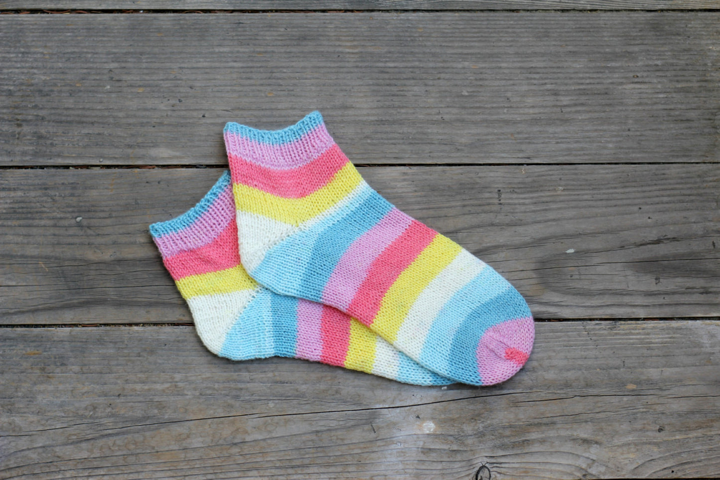 Knit stripey socks