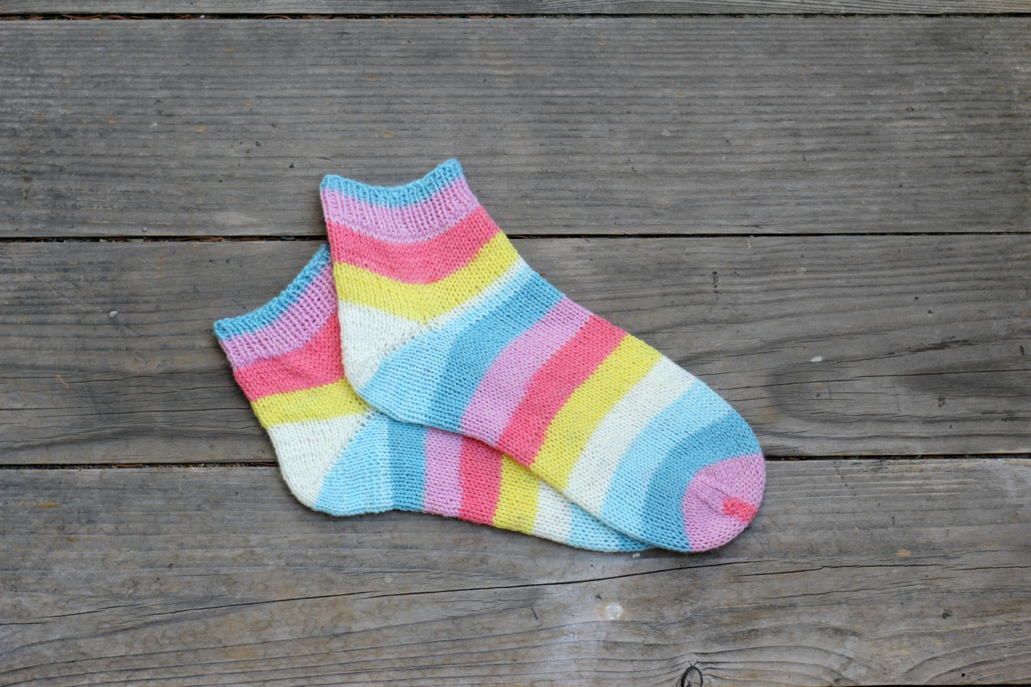 Knit stripey socks