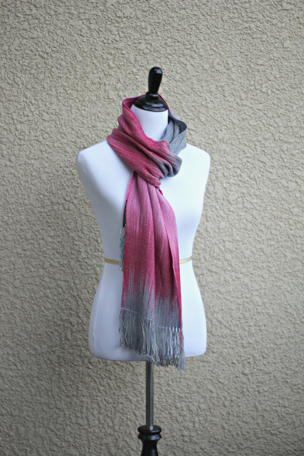 Handwoven pink scarf
