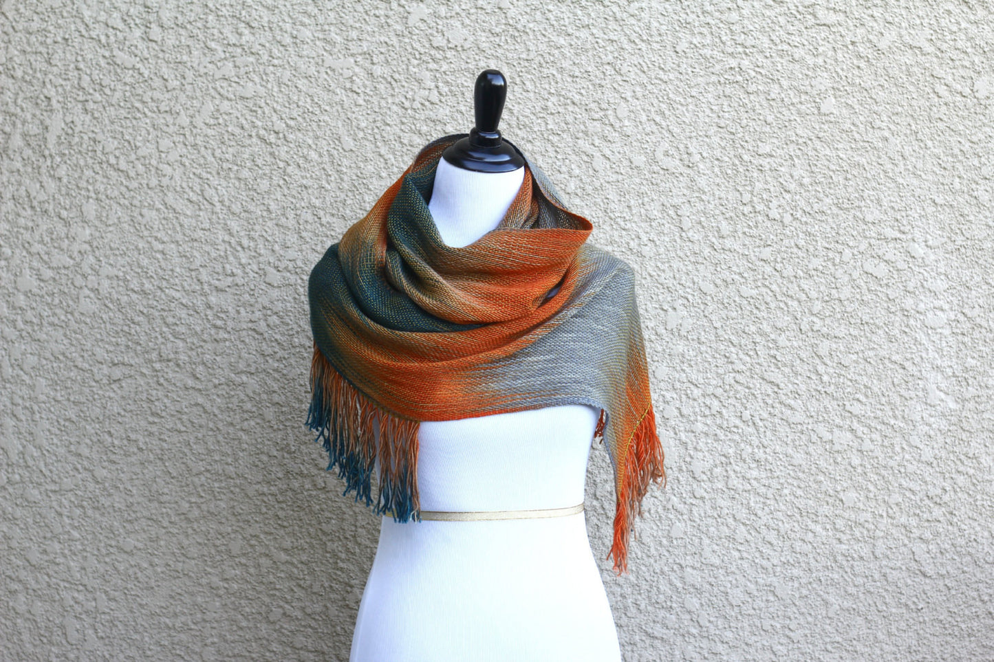 Orange grey scarf
