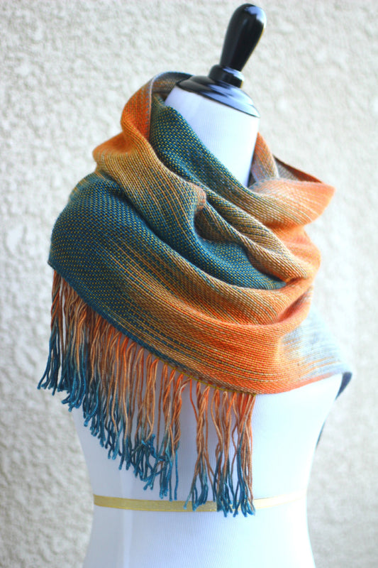 Teal orange woven wrap