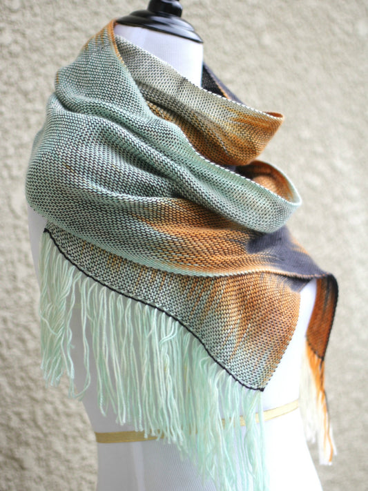 Mint, orange and black wrap