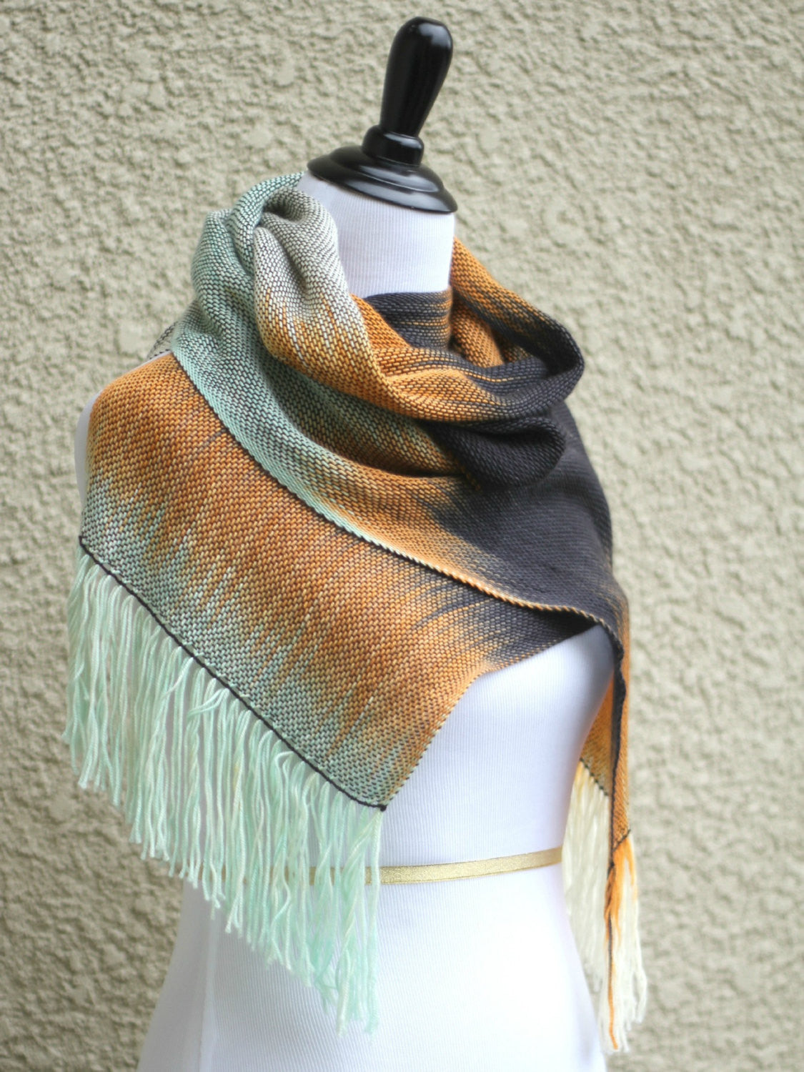 Woven wrap in orange and black colors