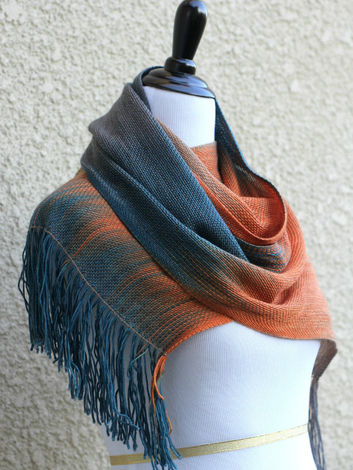 Orange and dark blue scarf