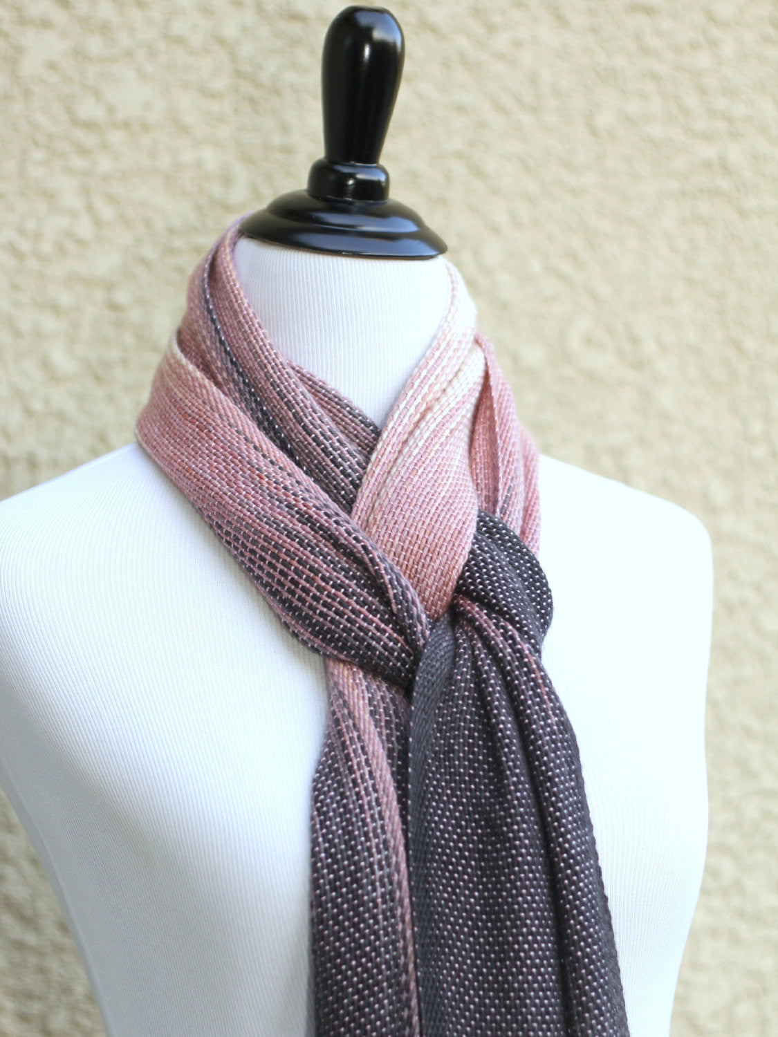 Pink and black scarf