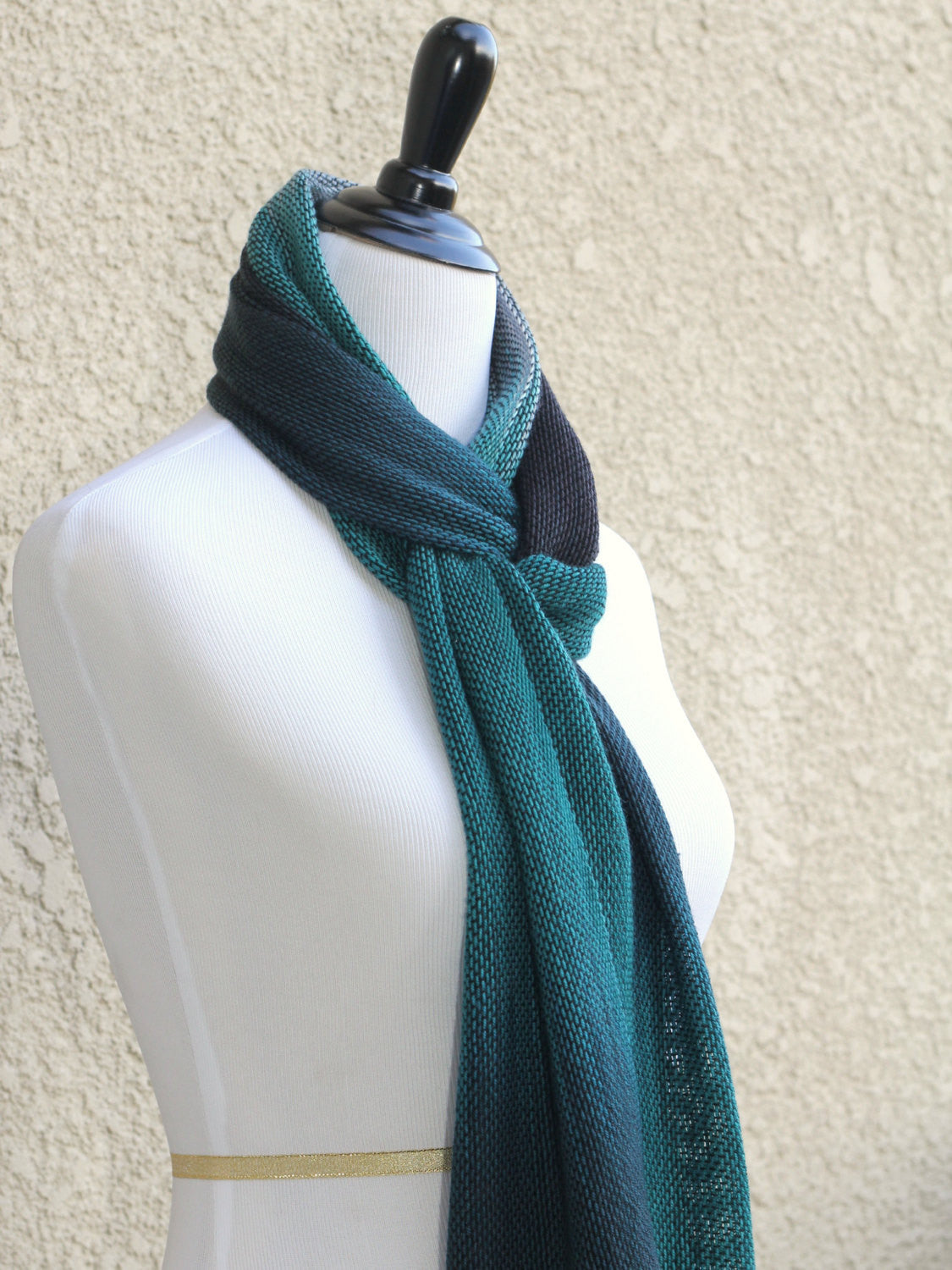 Dark teal and grey scarf