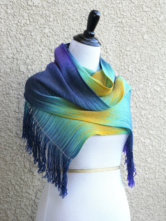 Blue and yellow scarf